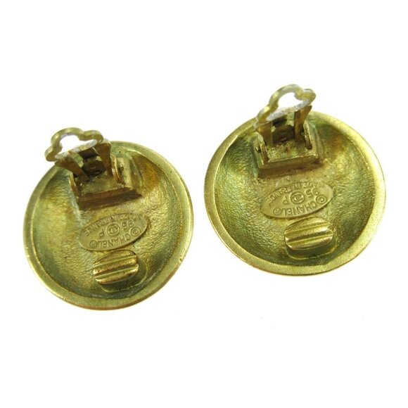 Chanel Button Earrings Clip-On Gold - Picture 5 of 5